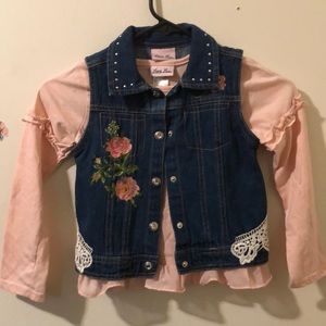 Flower Jean Vest Set